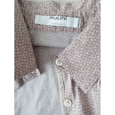 Pre-owned Aglini Ecru Cotton Top