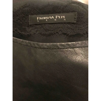 Pre-owned Patrizia Pepe Leather Mini Dress In Black