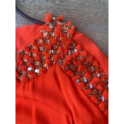 Pre-owned Collette Dinnigan Silk Mini Dress In Orange