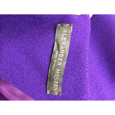 Pre-owned Alexander Mcqueen Wool Coat In Purple