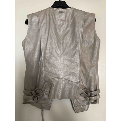 Pre-owned 7 For All Mankind Leather Knitwear In Metallic