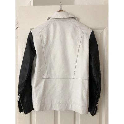 Pre-owned Sandro White Leather Leather Jacket