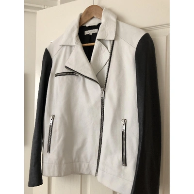 Pre-owned Sandro White Leather Leather Jacket
