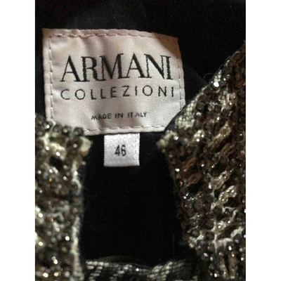 Pre-owned Armani Collezioni Wool Short Waistcoat In Grey