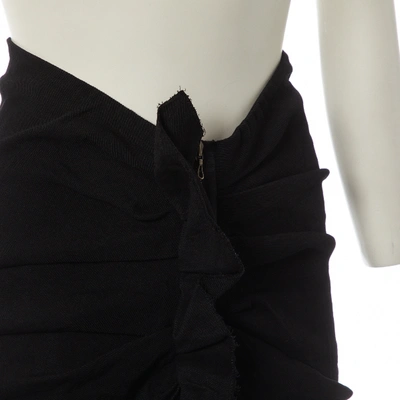 Pre-owned Lanvin Linen Mid-length Skirt In Black