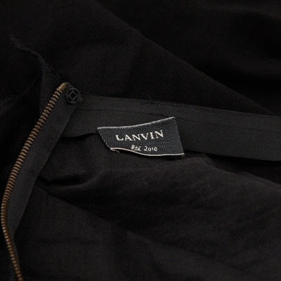 Pre-owned Lanvin Linen Mid-length Skirt In Black