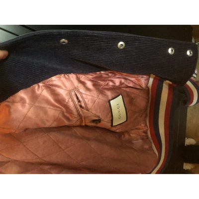 Pre-owned Gucci Velvet Jacket In Blue