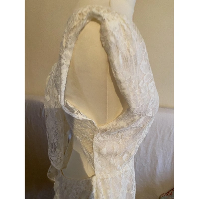 Pre-owned Alice And Olivia Lace Mid-length Dress In White