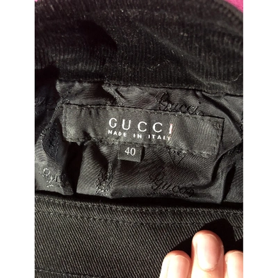 Pre-owned Gucci Black Denim - Jeans Leather Jacket