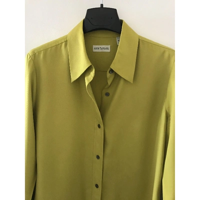 Pre-owned Ann Taylor Silk Shirt In Yellow