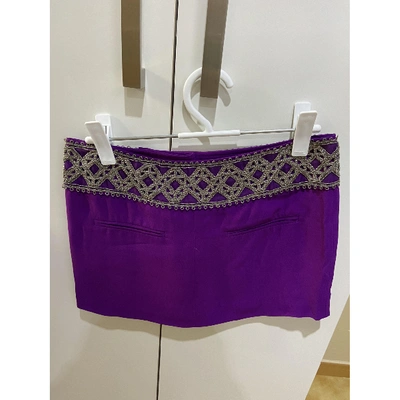 Pre-owned Isabel Marant Silk Mini Skirt In Purple