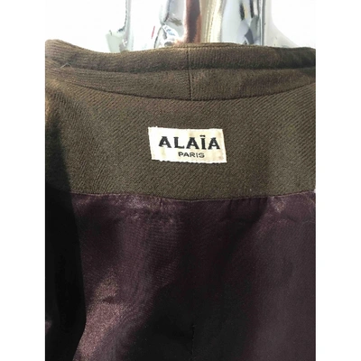 Pre-owned Alaïa Wool Short Vest In Khaki