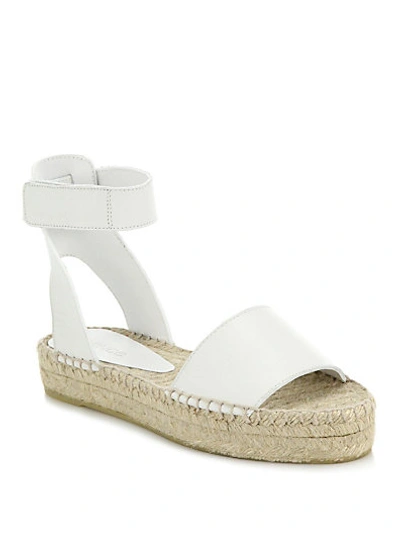 Shop Vince Edie Leather Espadrille Sandals In White