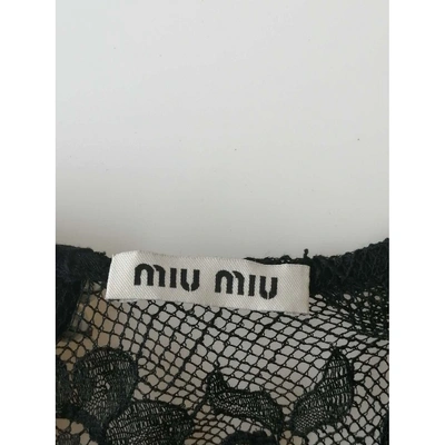 Pre-owned Miu Miu Lace Blouse In Black