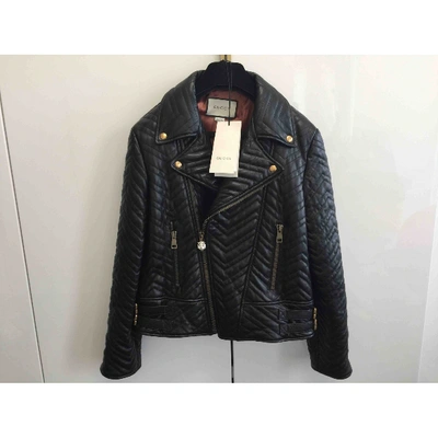 Pre-owned Gucci Black Leather Leather Jacket