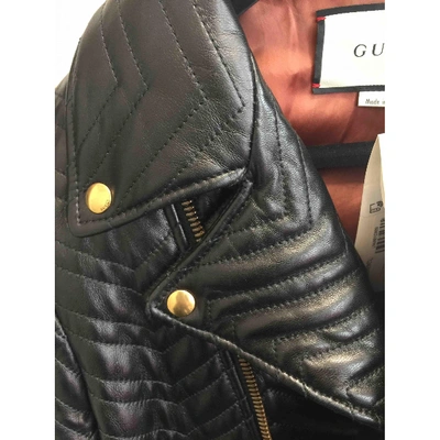 Pre-owned Gucci Black Leather Leather Jacket