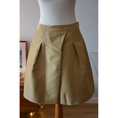 Pre-owned Alberta Ferretti Silk Mid-length Skirt In Beige