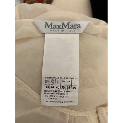 Pre-owned Max Mara Atelier Silk Blouse In White