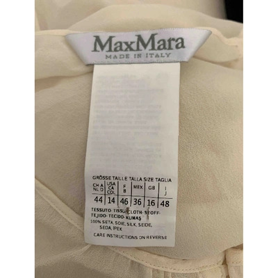 Pre-owned Max Mara Atelier Silk Blouse In White