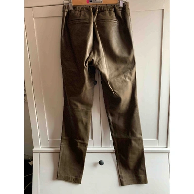 Pre-owned American Vintage Khaki Leather Trousers