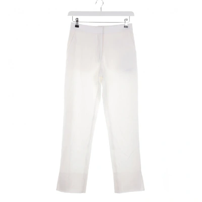 Pre-owned Burberry Wool Trousers In White