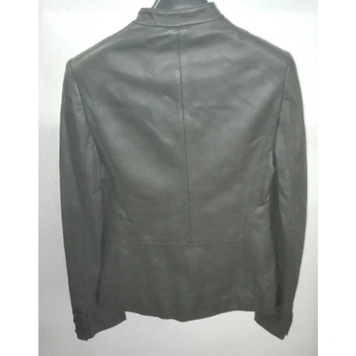 Pre-owned Krizia Green Leather Leather Jacket
