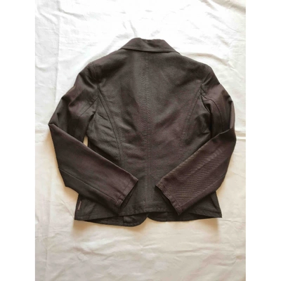 Pre-owned Moncler Linen Short Vest In Brown