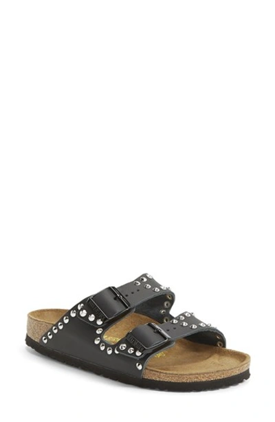 Shop Birkenstock 'arizona' Studded Leather Sandal (women) In Black