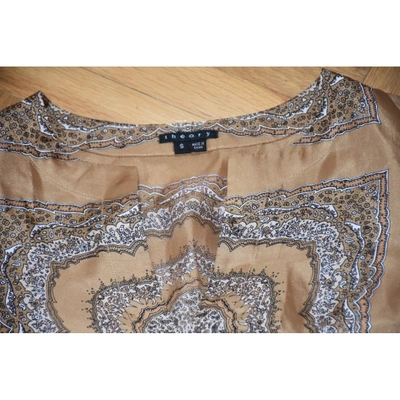 Pre-owned Theory Silk Tunic In Brown