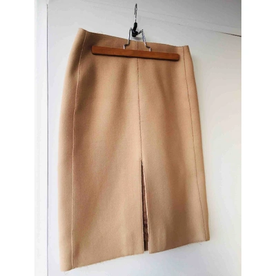 Pre-owned Carven Wool Skirt Suit In Beige