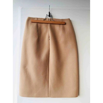Pre-owned Carven Wool Skirt Suit In Beige
