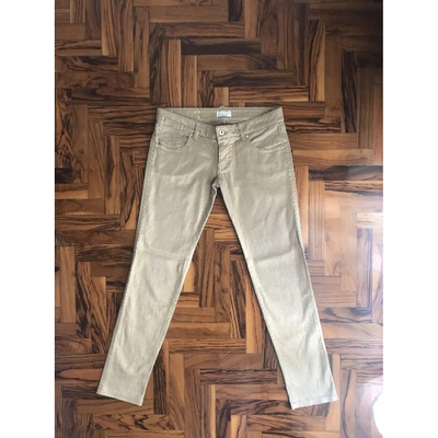 Pre-owned Pinko Slim Jeans In Gold