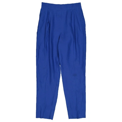 Pre-owned Montana Linen Large Pants In Blue
