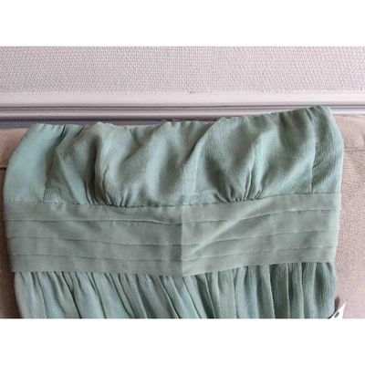 Pre-owned Jcrew Silk Mid-length Dress In Green