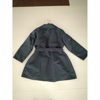 Pre-owned Pollini Trench Coat In Blue