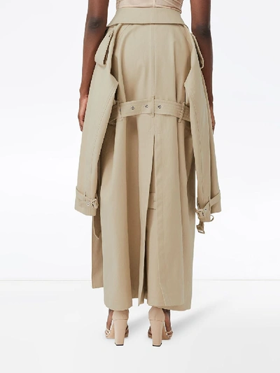 Shop Burberry Detachable Trench Coat Mini-skirt In Beige