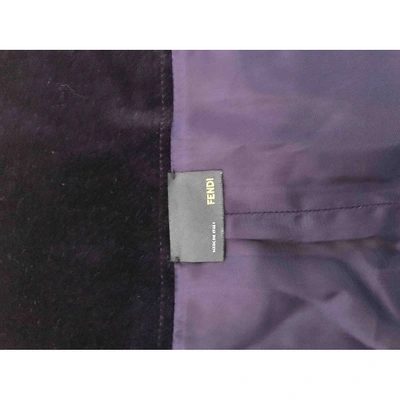 Pre-owned Fendi Velvet Skirt Suit In Purple