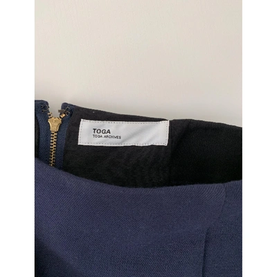 Pre-owned Toga Wool Mini Skirt In Navy