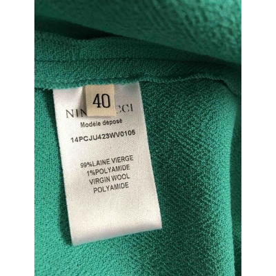 Pre-owned Nina Ricci Wool Short Vest In Green