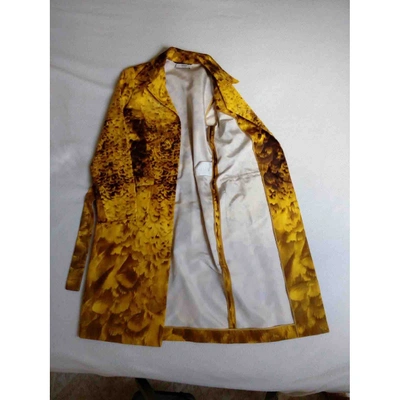 Pre-owned Prada Yellow Silk Coat