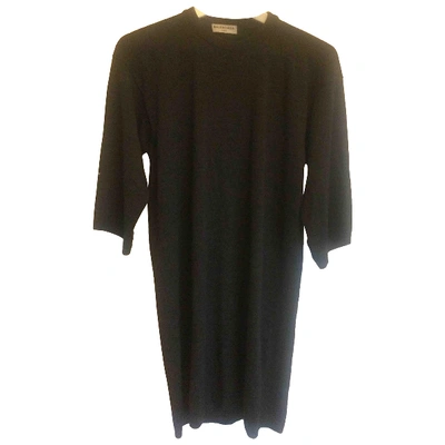 Pre-owned Balenciaga Wool Mid-length Dress In Anthracite