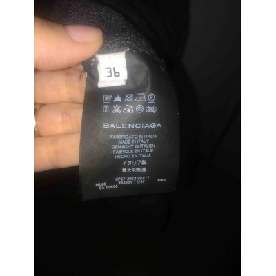Pre-owned Balenciaga Wool Mid-length Dress In Anthracite