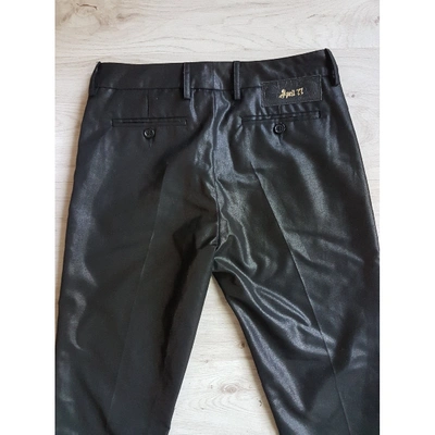 Pre-owned April77 Wool Straight Pants In Black