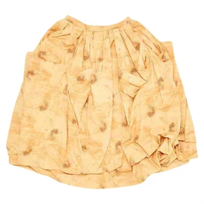 Pre-owned Bottega Veneta Mid-length Skirt In Orange