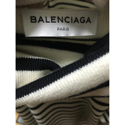 Pre-owned Balenciaga Wool Jumper In Ecru