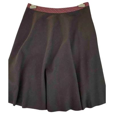 Pre-owned Philosophy Di Alberta Ferretti Wool Mid-length Skirt In Burgundy