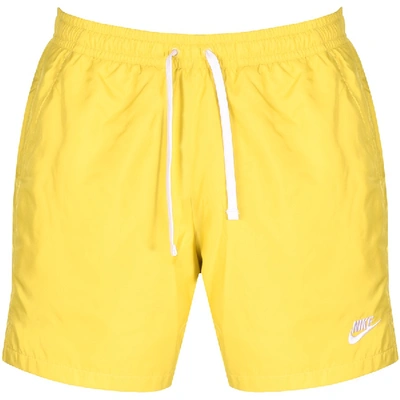 Shop Nike Flow Logo Swim Shorts Yellow