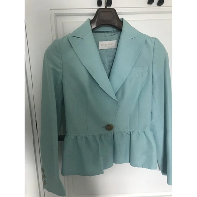 Pre-owned Valentino Turquoise Cotton Jacket