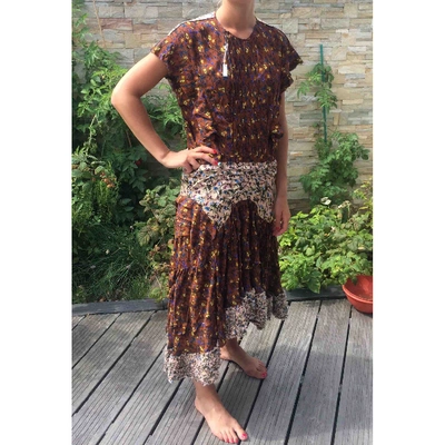 Pre-owned Chloé Silk Maxi Dress In Brown