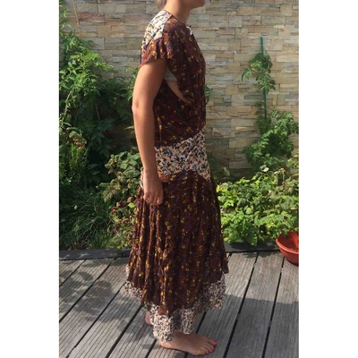 Pre-owned Chloé Silk Maxi Dress In Brown